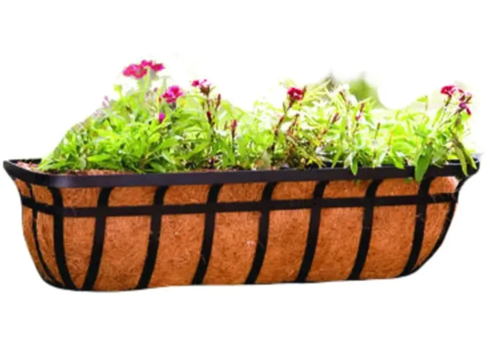 QuikFurn 30-inch Window/Deck Planter with Coco Liner in Black