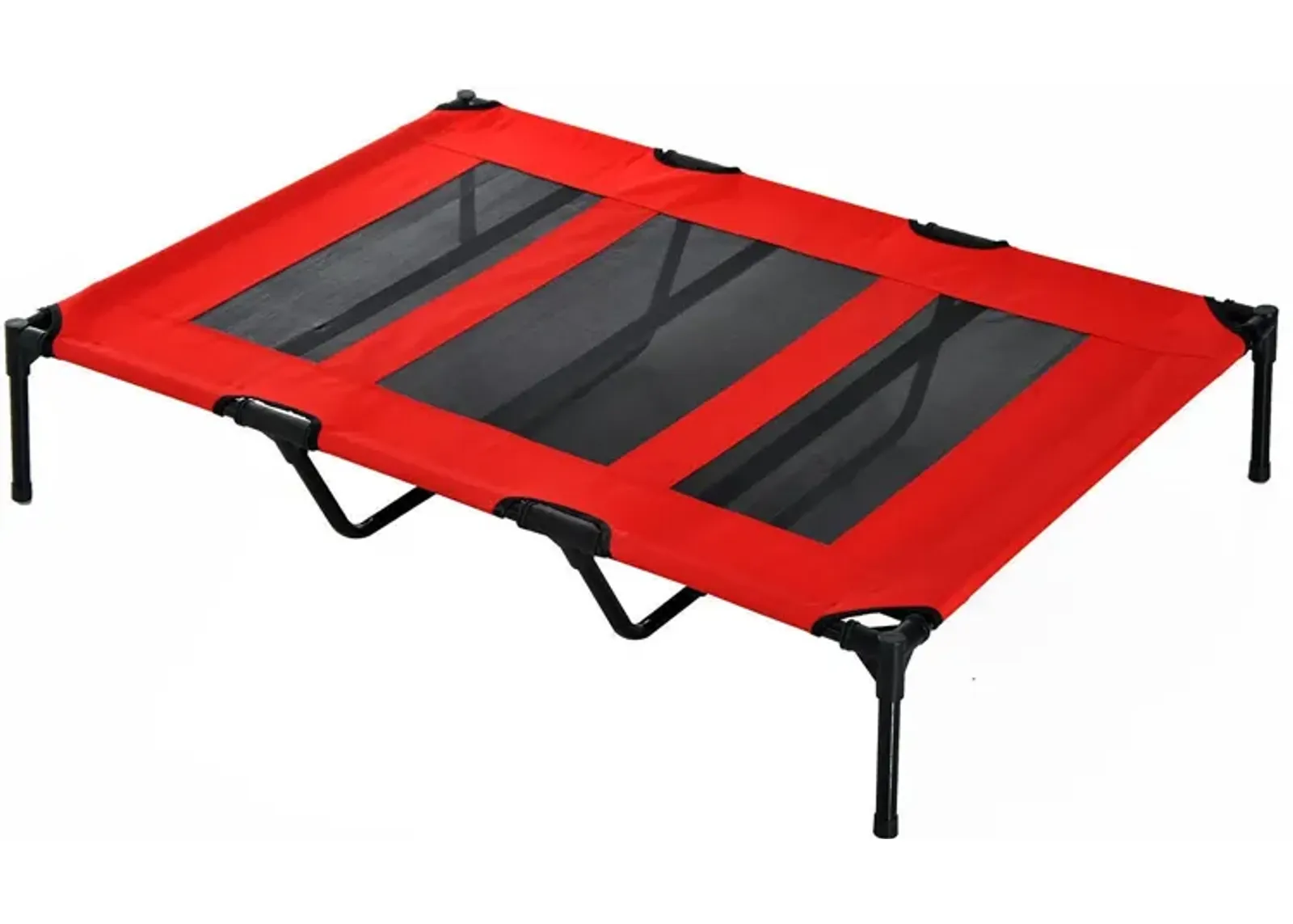 Sturdy Pet Lounger: 48"x46" Red Folding Elevated Dog Cot