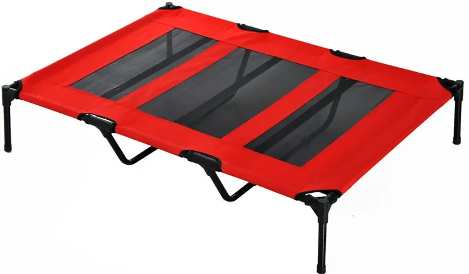 Sturdy Pet Lounger: 48"x46" Red Folding Elevated Dog Cot