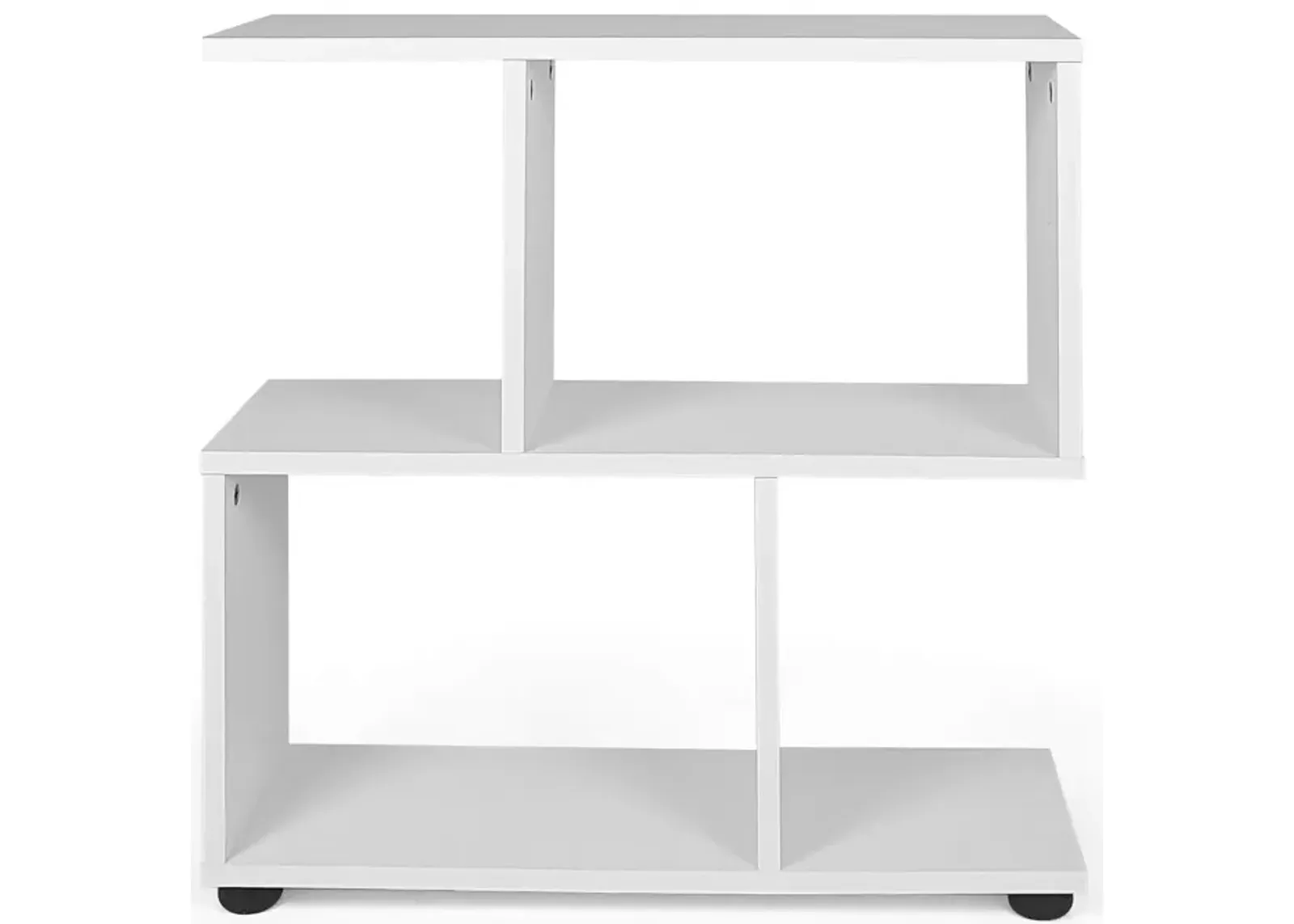 24 Inch 3-Tier Geometric Bookshelf with Thick Foot Pads