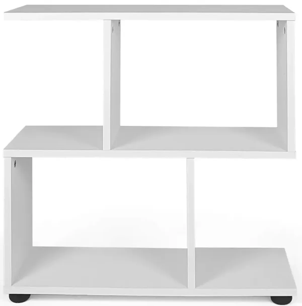 24 Inch 3-Tier Geometric Bookshelf with Thick Foot Pads