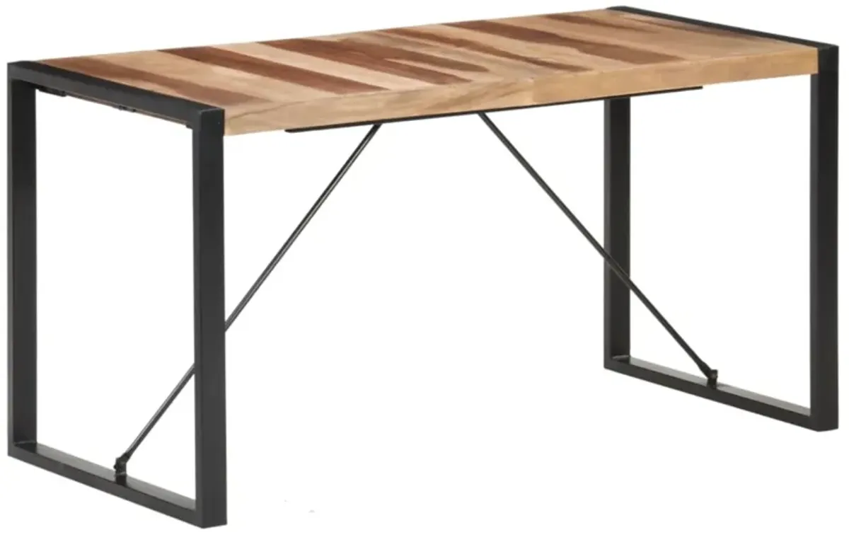 vidaXL Dining Table 55.1"x27.6"x29.5" Solid Wood with Sheesham Finish