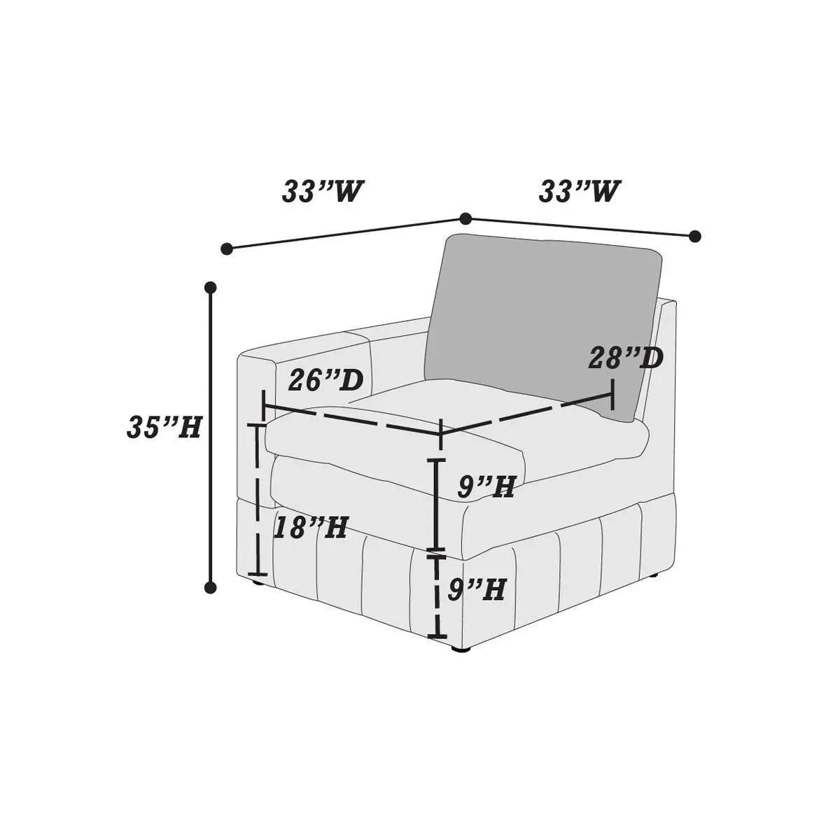 Granite modular sectional set, 5-pc contemporary