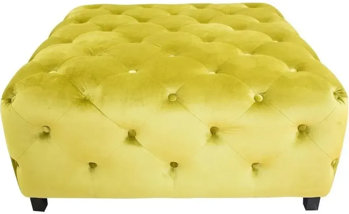 Contemporary Jackie Upholstered Cocktail Table in Green