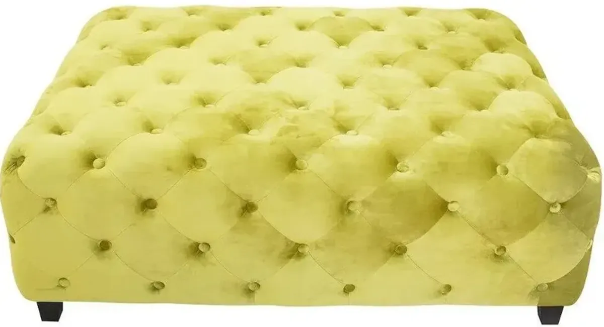 Contemporary Jackie Upholstered Cocktail Table in Green