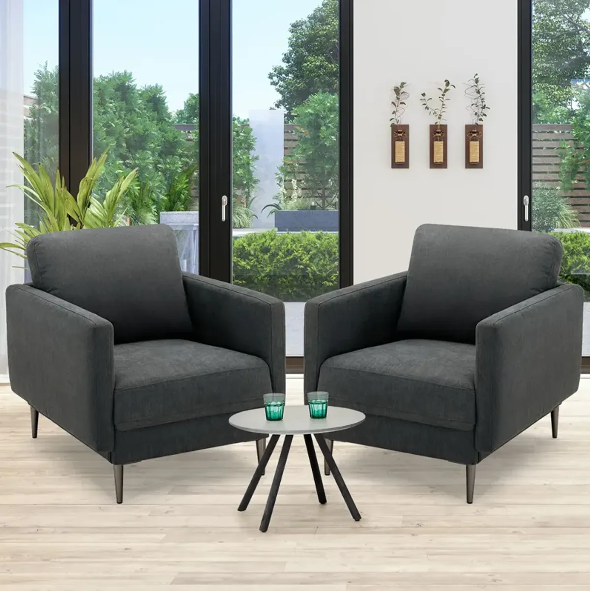 Costway Modern Upholstered Accent Chair Single Sofa Armchair Living Room Funiture