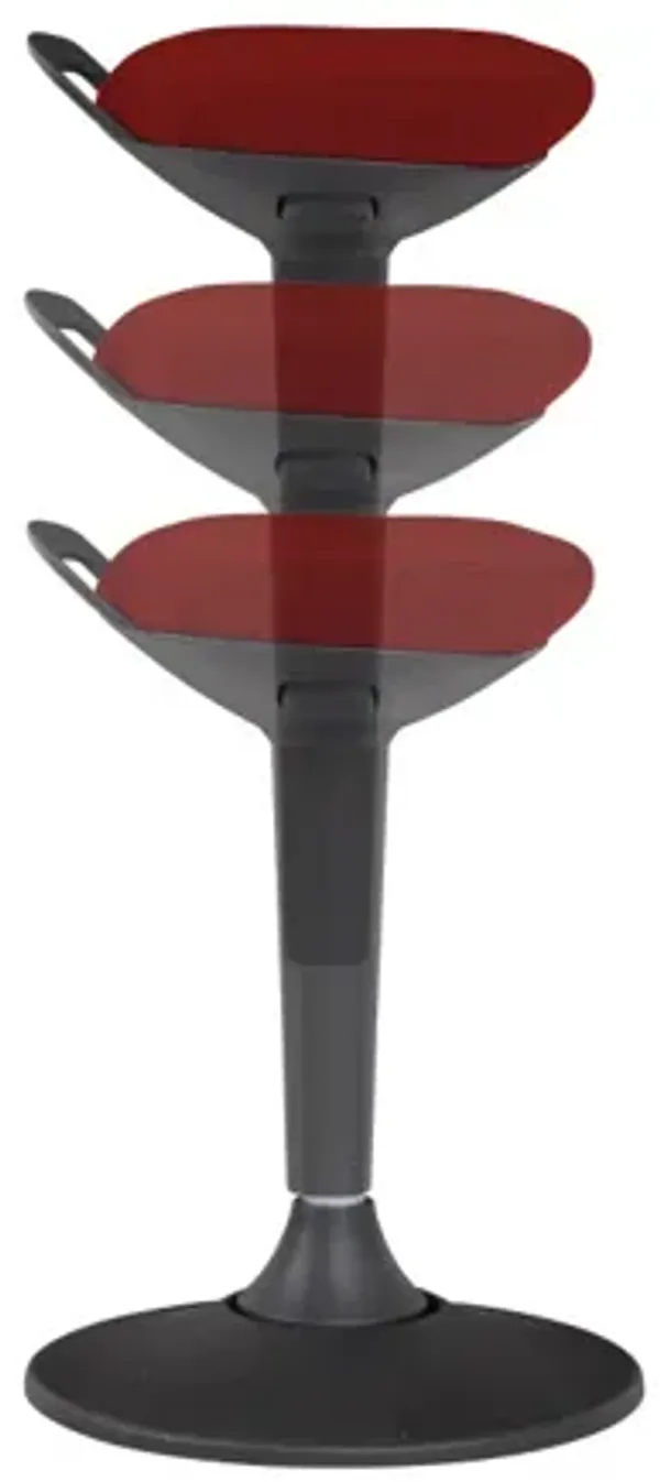 33.5 H X 14.5 W X 15.7 D Red Fabric Home/ Office Stool With Ergonomic Support, Commercial Grade