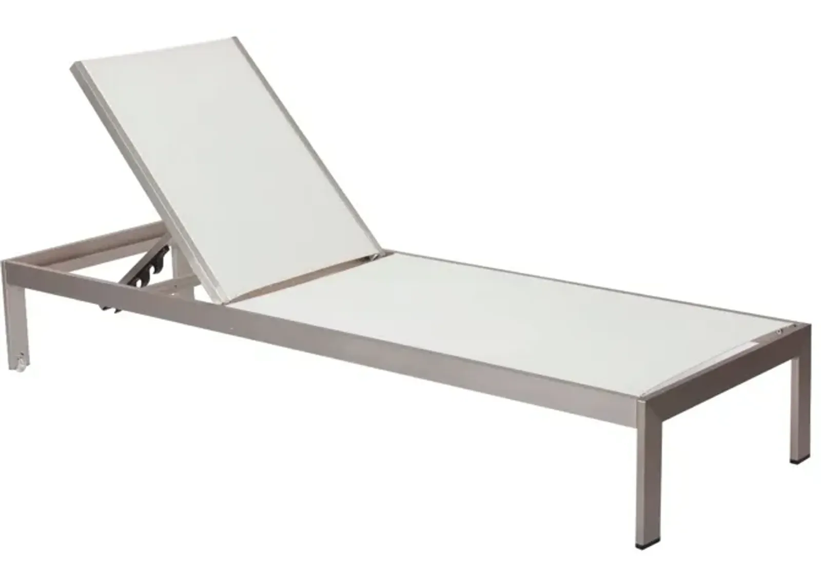 Anodized Aluminum Modern Patio Lounger In White - Benzara