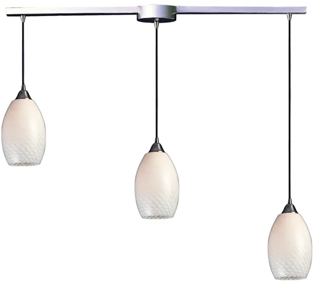Mulinello White 3-Light Slim Linear Pendant
