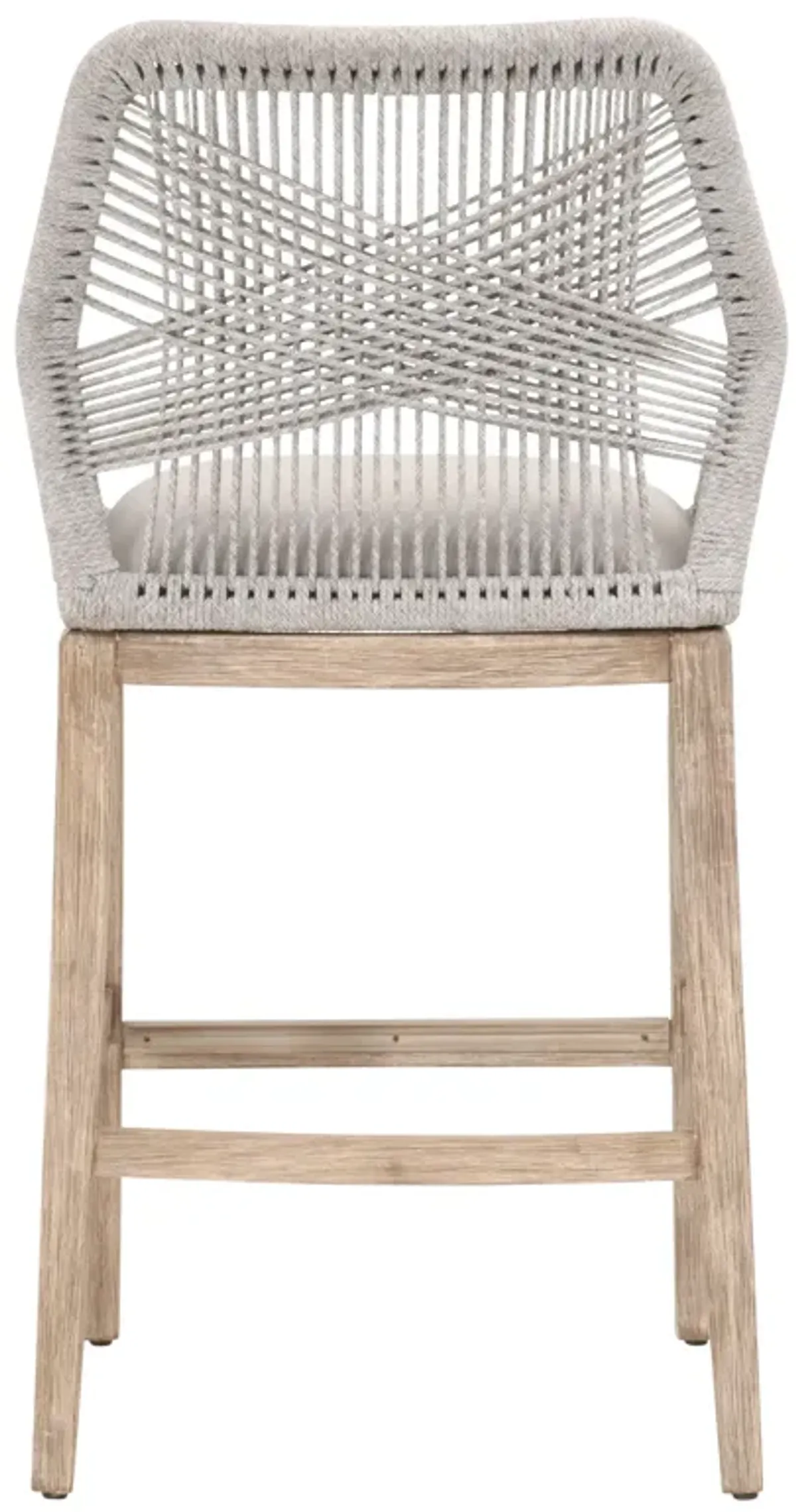 Loom Outdoor Barstool in Taupe & White