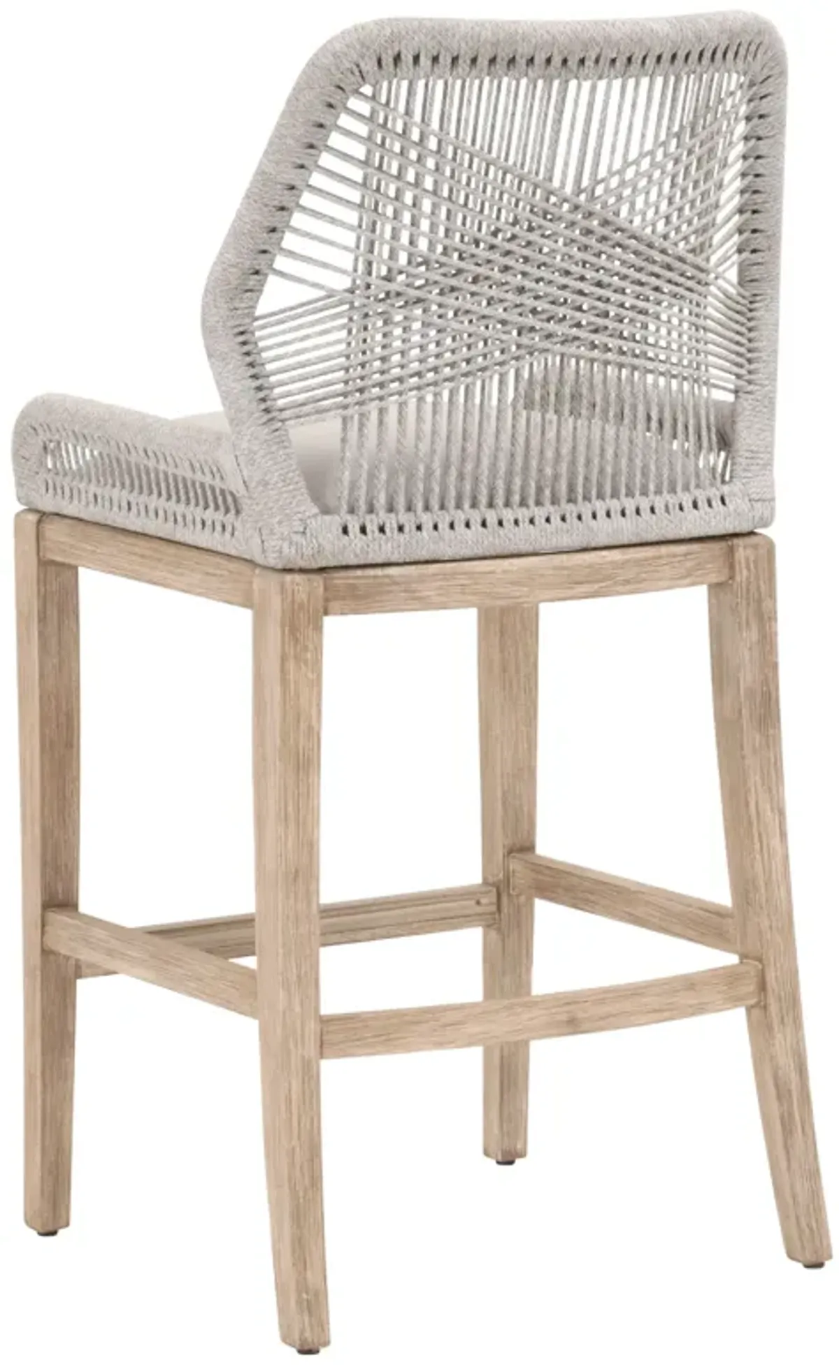 Loom Outdoor Barstool in Taupe & White