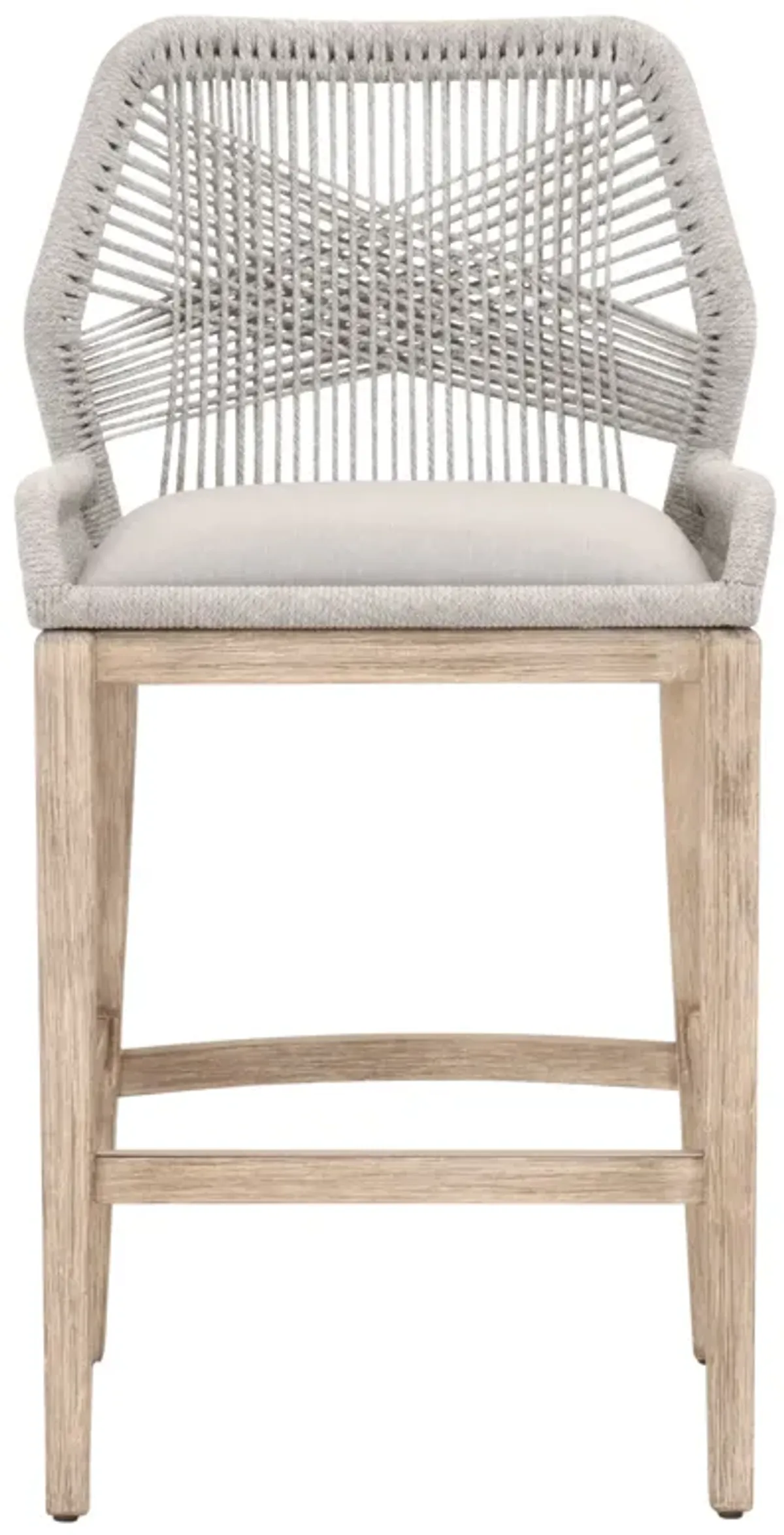 Loom Outdoor Barstool in Taupe & White