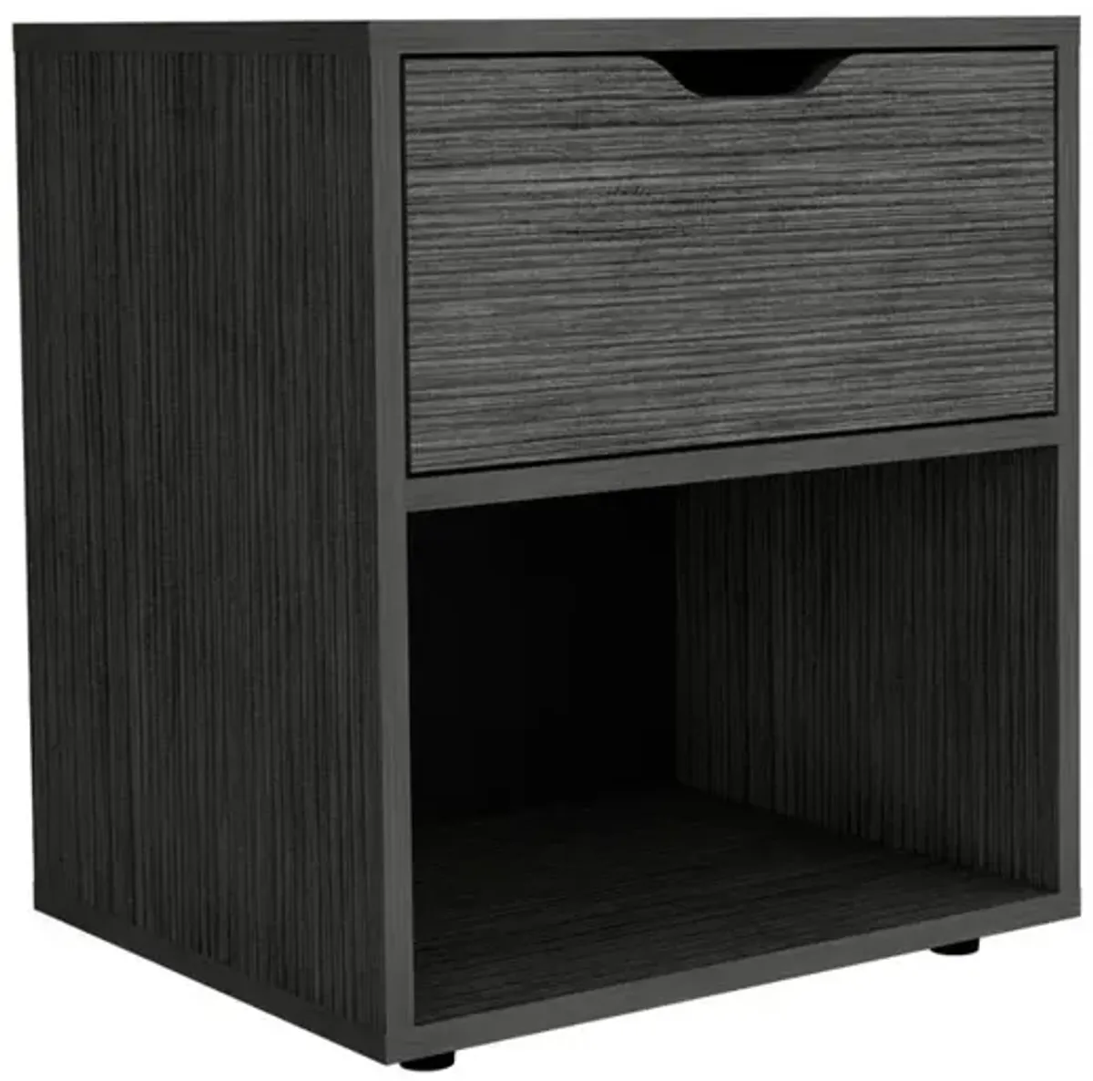 Adak 19.7" H Nightstand End Table with Open Shelf,Ligth Gray