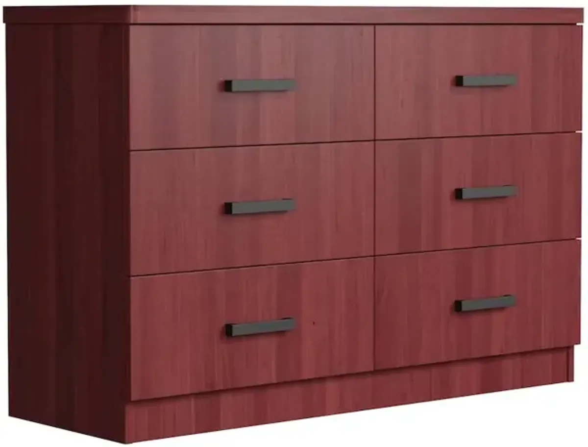 Woodpeckers Furniture And Mattress Double Dresser 6 Drawer DD (Mahogany)