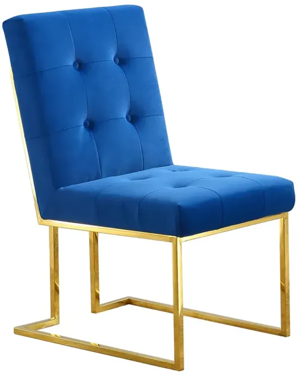 Streamdale Velvet Dining Chair Set with Gold Base
