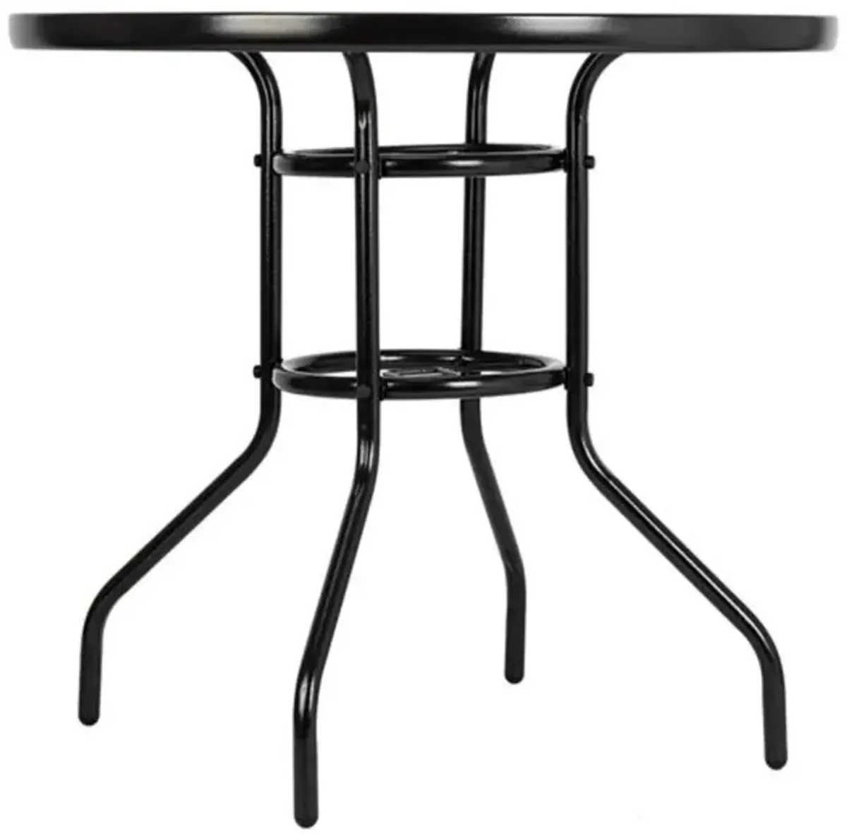 Outdoor Dining Table Round Toughened Glass Table Yard Garden Glass Table