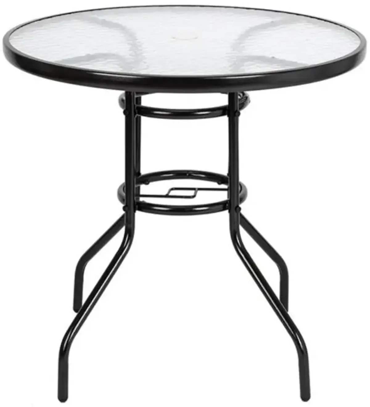 Outdoor Dining Table Round Toughened Glass Table Yard Garden Glass Table