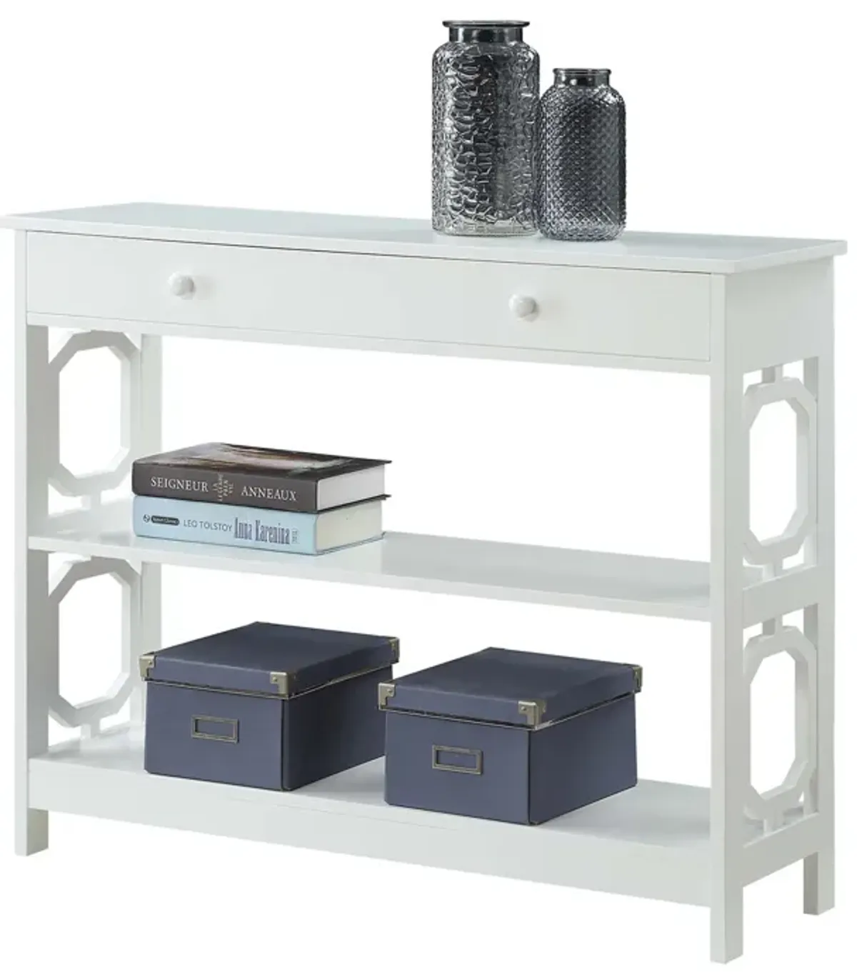 Omega 1 Drawer Console Table with Shelves