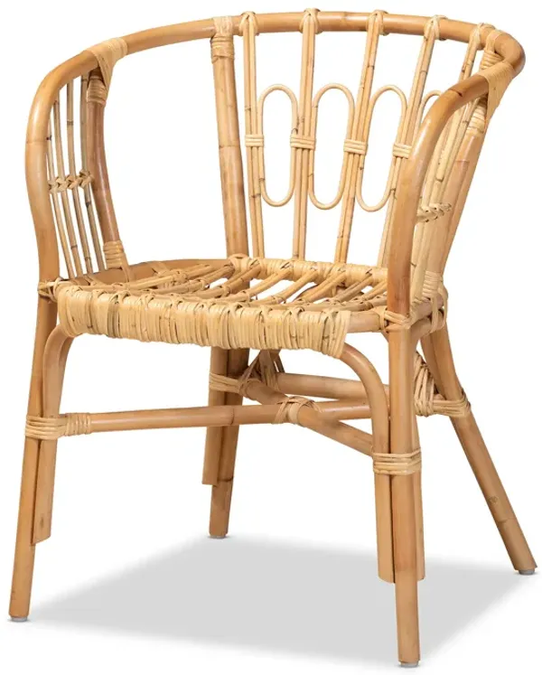 Baxton Studio Luxio Modern and Contemporary Natural Finished Rattan Dining Chair