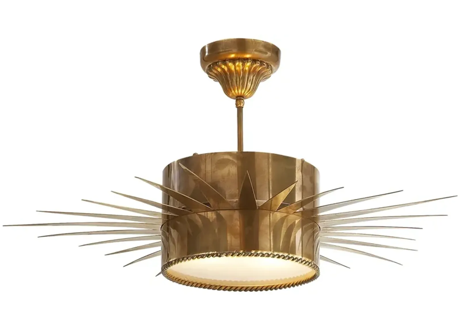 Soleil Large Semi-Flush in Antique Brass