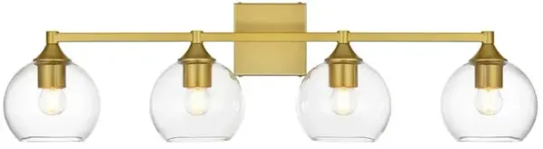 Living District Foster 4 light Brass and Clear Bath Sconce