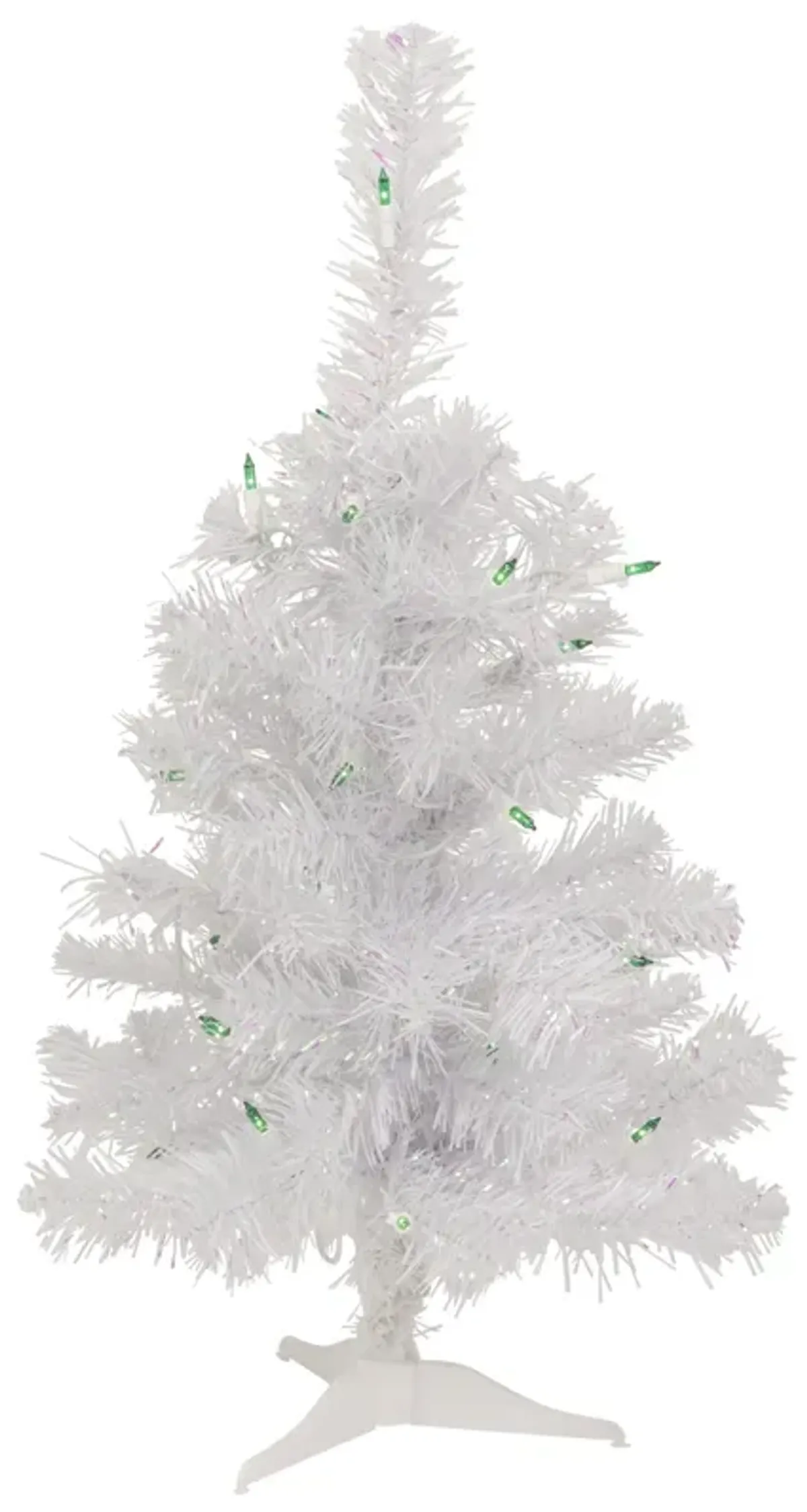 2' Lighted Rockport White Pine Artificial Christmas Tree  Green Lights