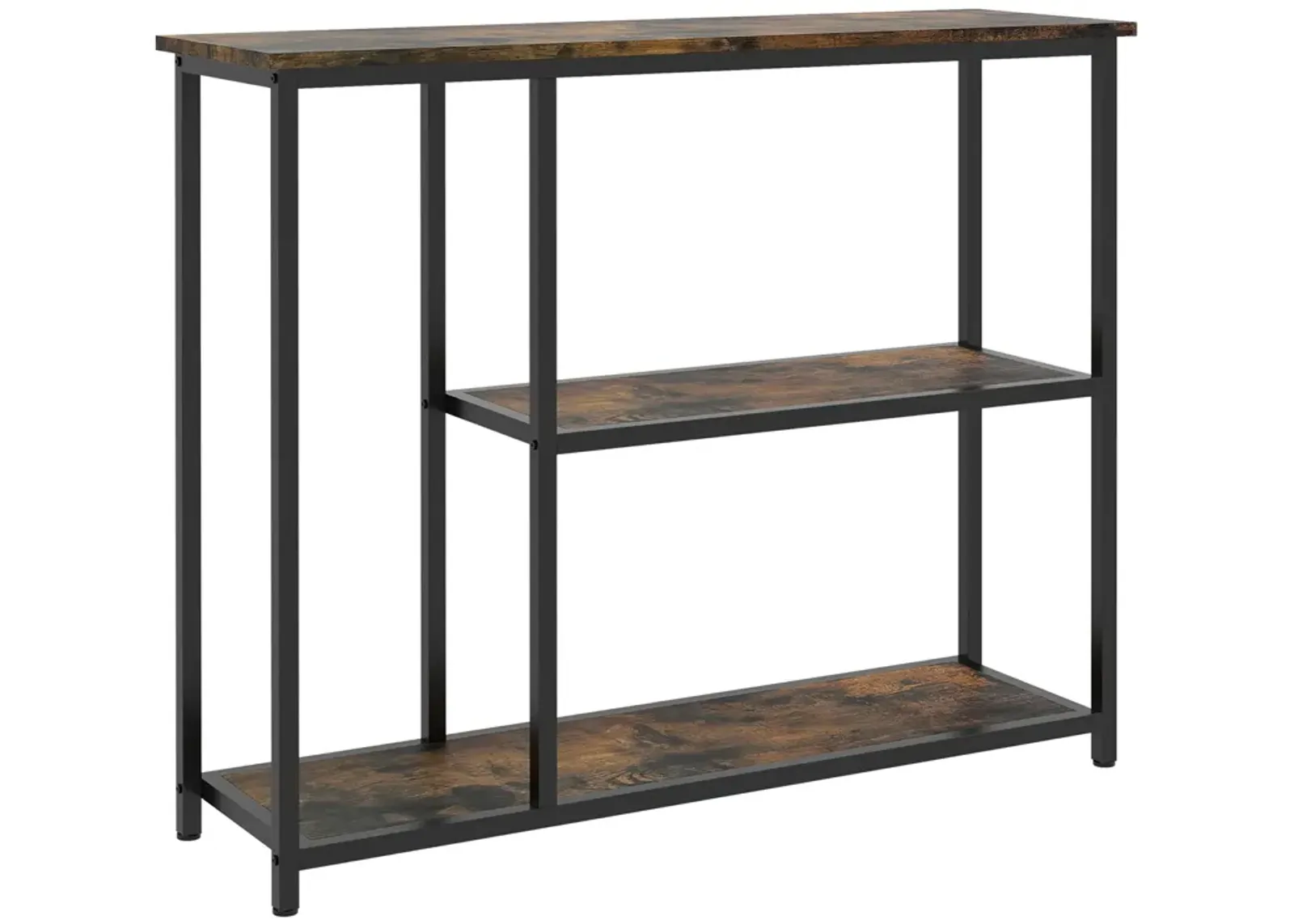 39" Console Table, Entryway Table with 2 Storage Shelves, Steel Frame, Narrow Sofa Table for Living Room