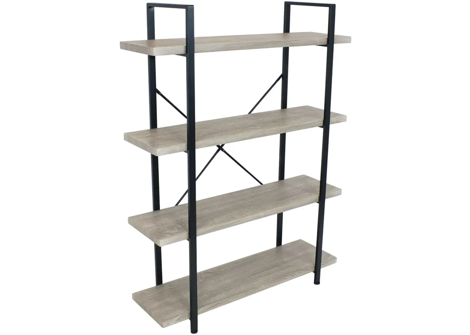 Sunnydaze 4-Tier Industrial Open-Shelf Bookshelf