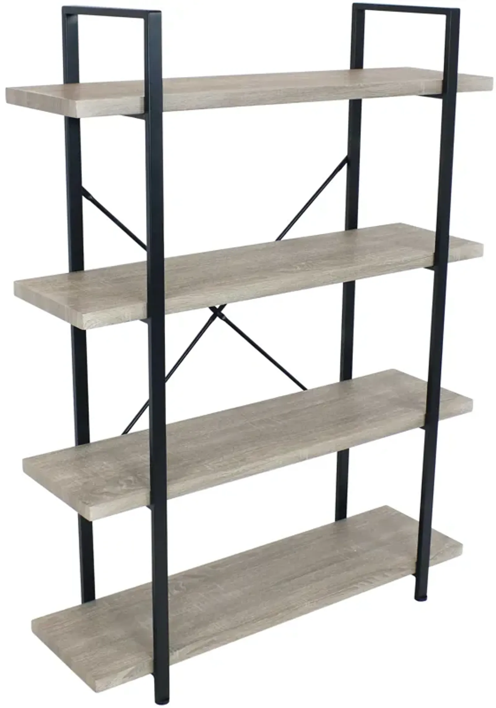 Sunnydaze 4-Tier Industrial Open-Shelf Bookshelf