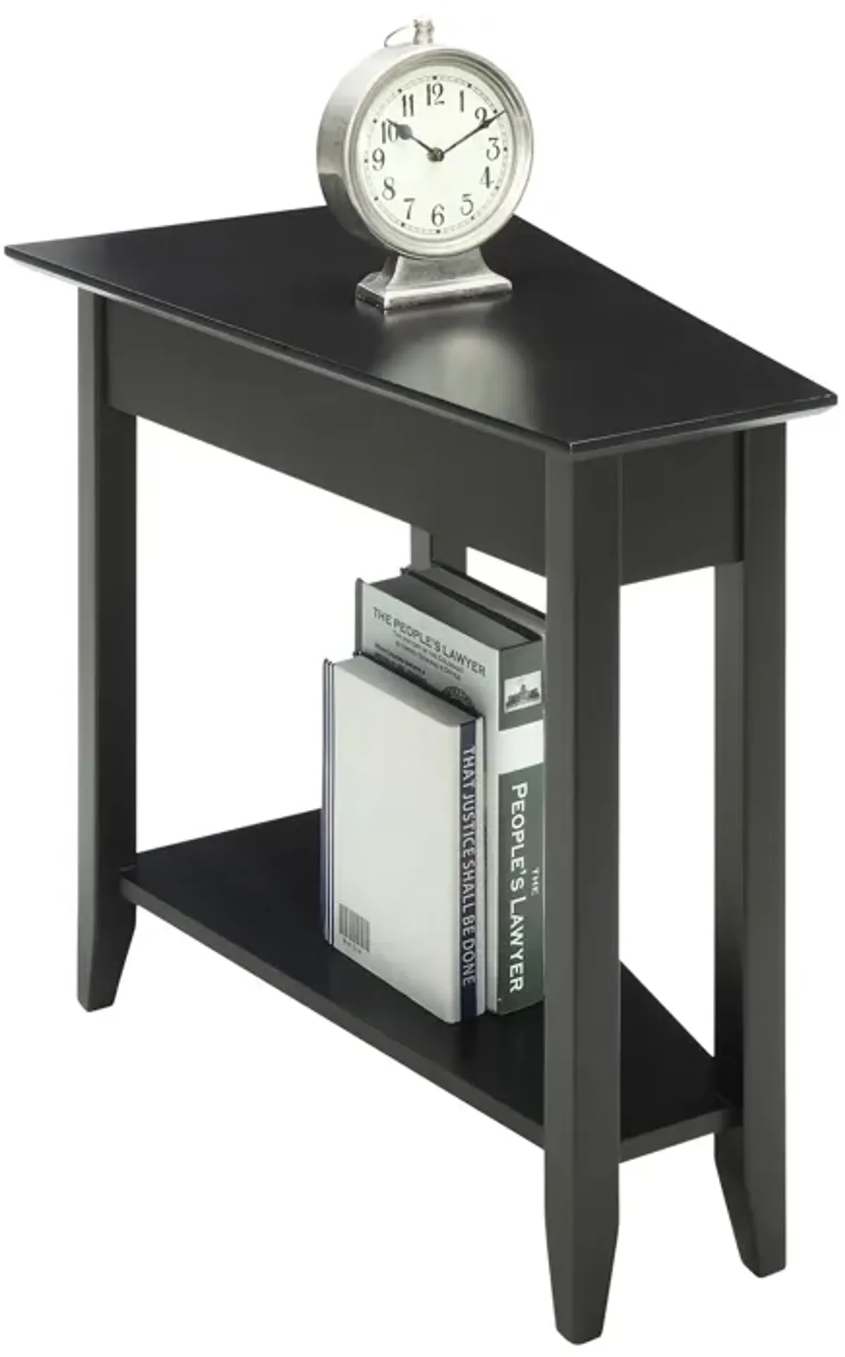 Convenience Concepts American Heritage Wedge End Table with Shelf, 24"L x 16"W x 24"H, Black