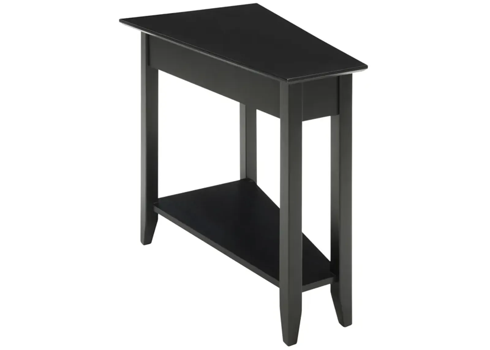 Convenience Concepts American Heritage Wedge End Table with Shelf, 24"L x 16"W x 24"H, Black