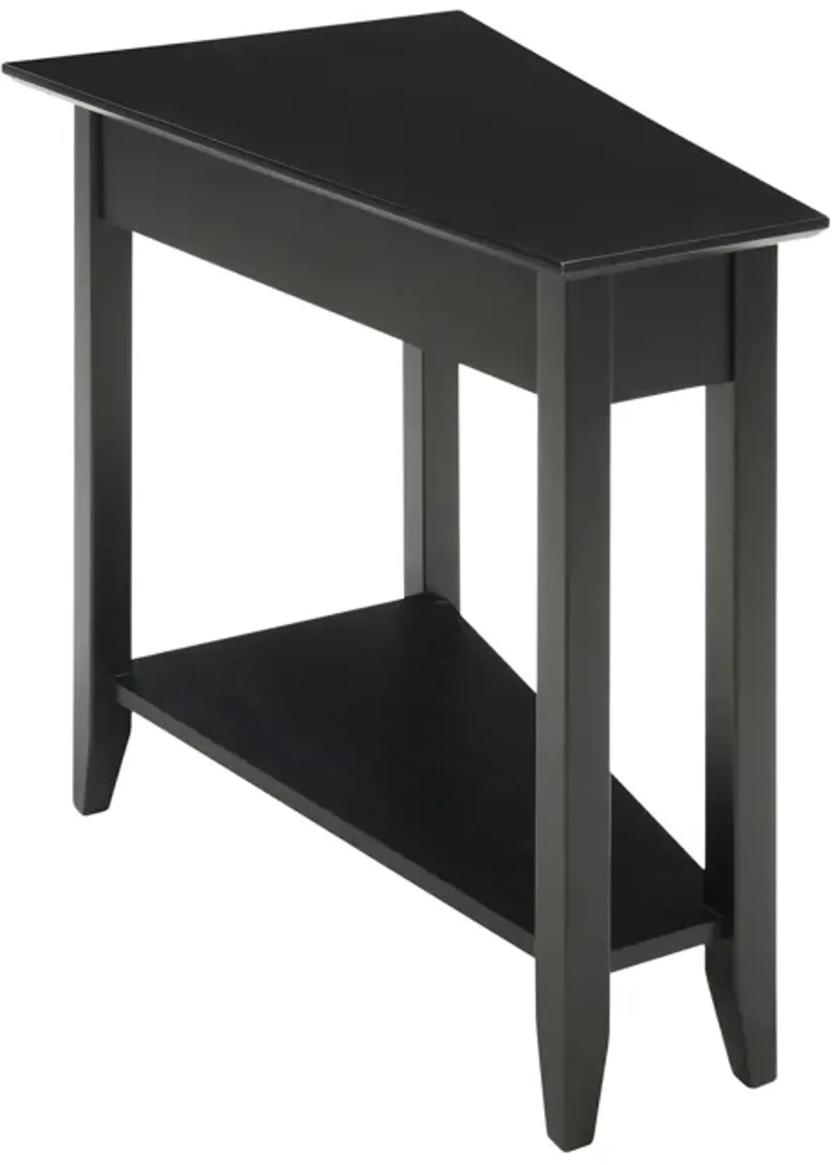 Convenience Concepts American Heritage Wedge End Table with Shelf, 24"L x 16"W x 24"H, Black