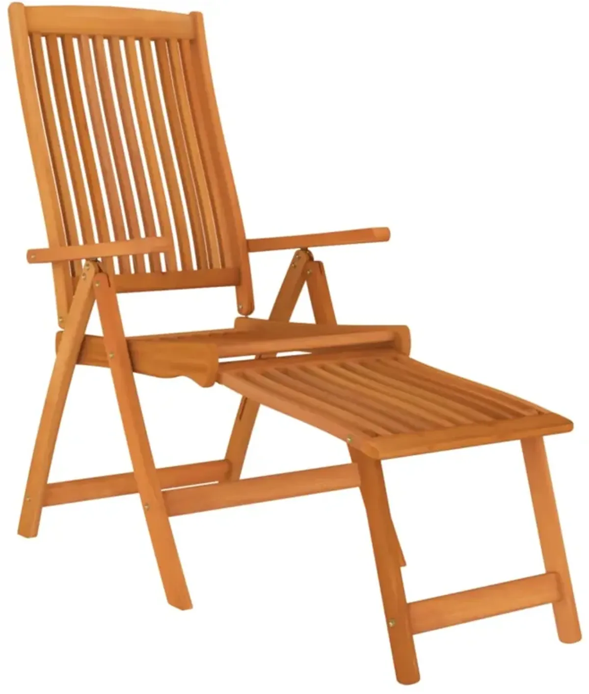 vidaXL Folding Patio Chairs with Footrests 2 pcs Solid Wood Eucalyptus