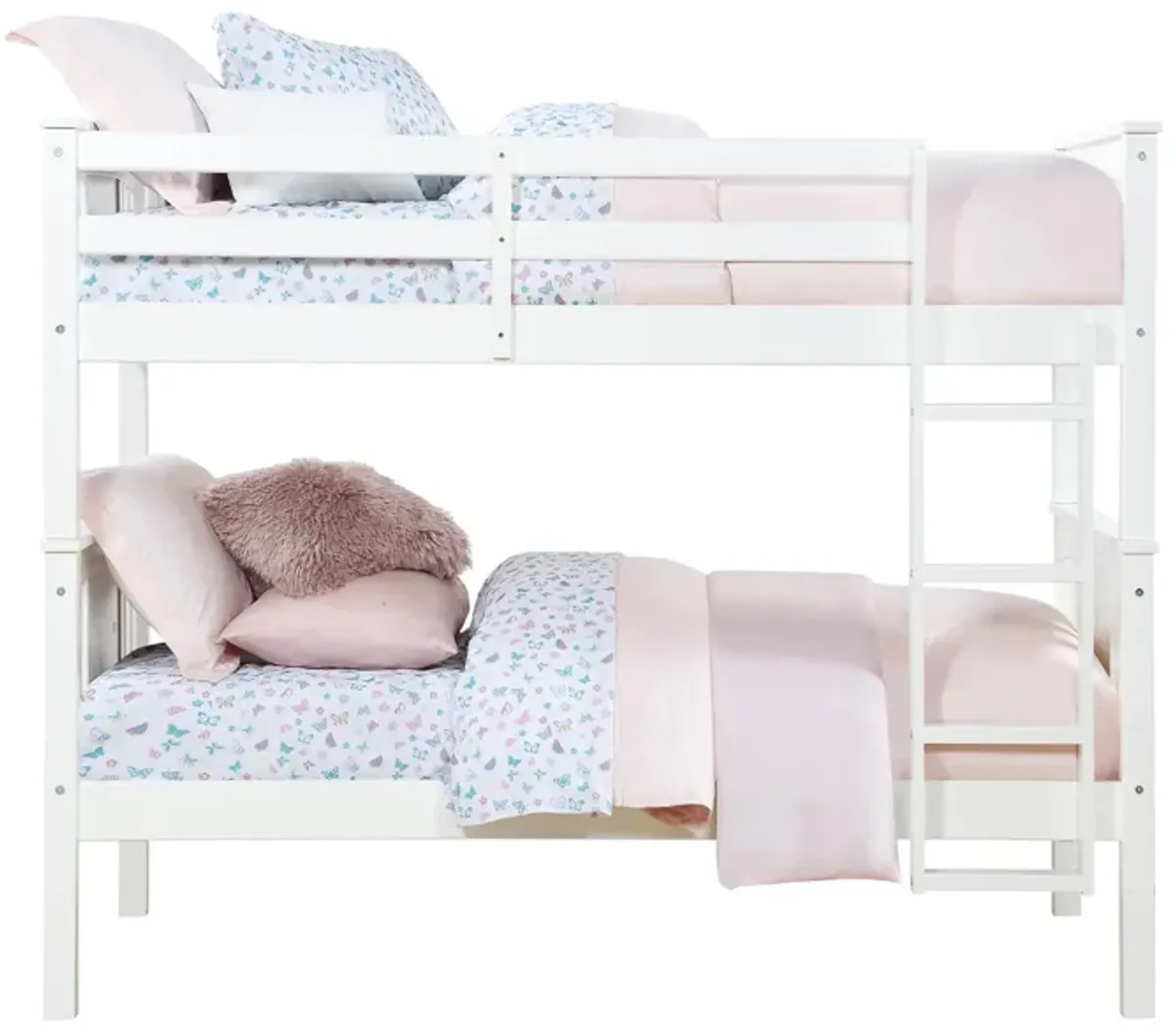 DHP Dylan Twin Size Bunk Bed with Ladder, White