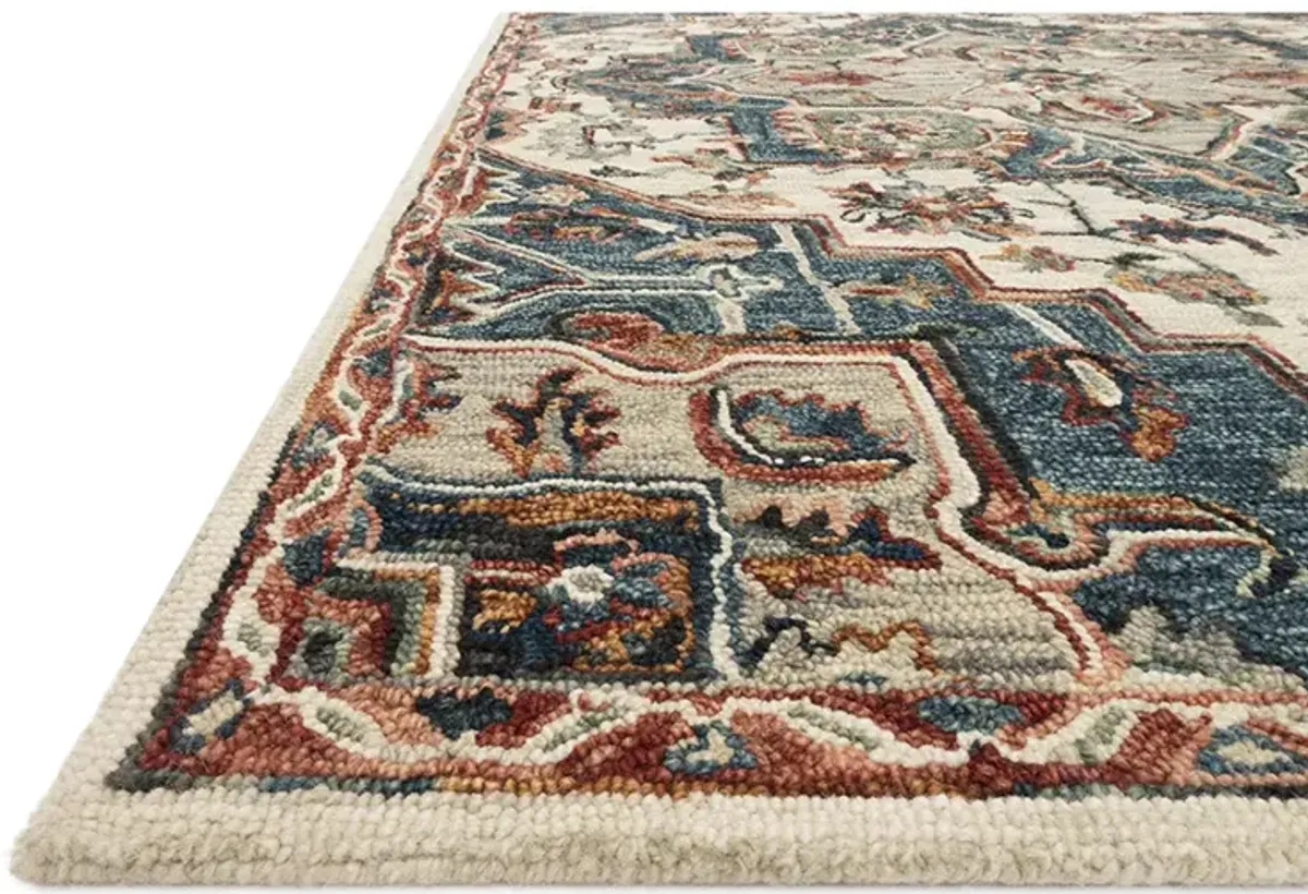 Victoria Blue/Red 9'3" x 13' Rug