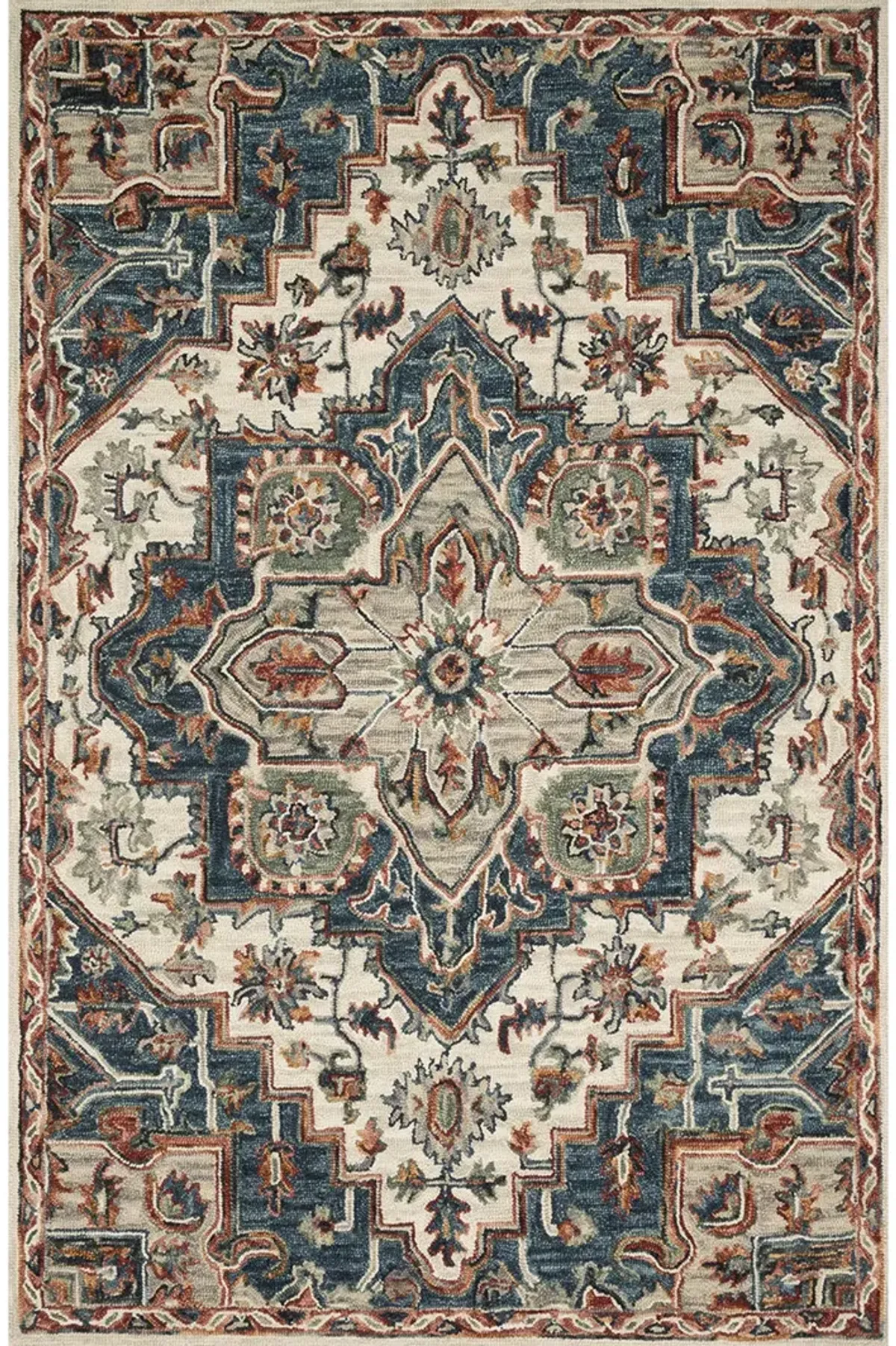 Victoria Blue/Red 9'3" x 13' Rug