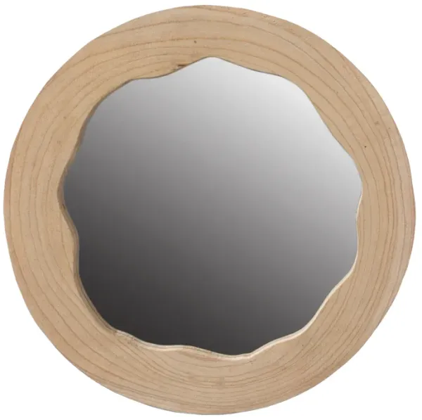 Decorative Woven Paper Rope Round Shape Bamboo Wood Modern Hanging Wall Mirror