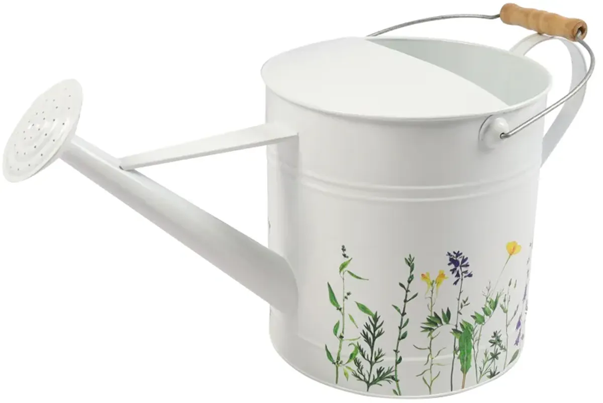 Metal Water Can with Yellow Flowers