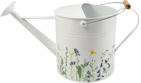 Metal Water Can with Yellow Flowers