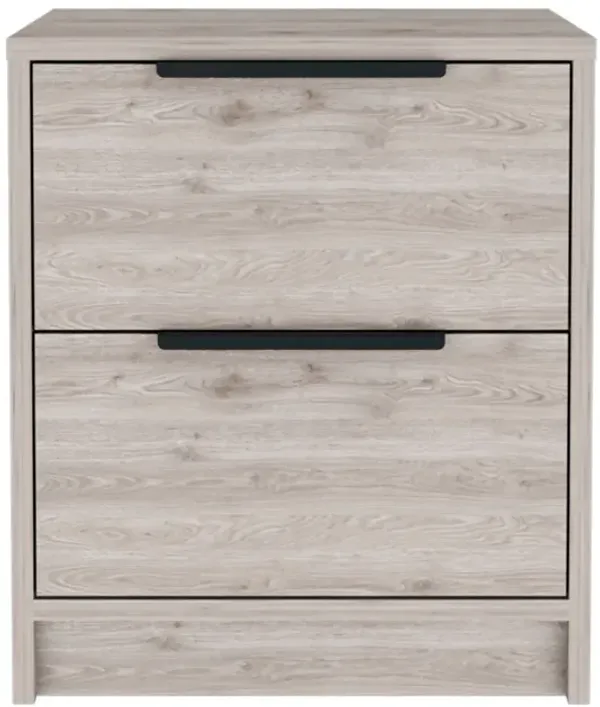Modern Bedside Table – Single Drawer and Double Door Cabinet with Wood Top