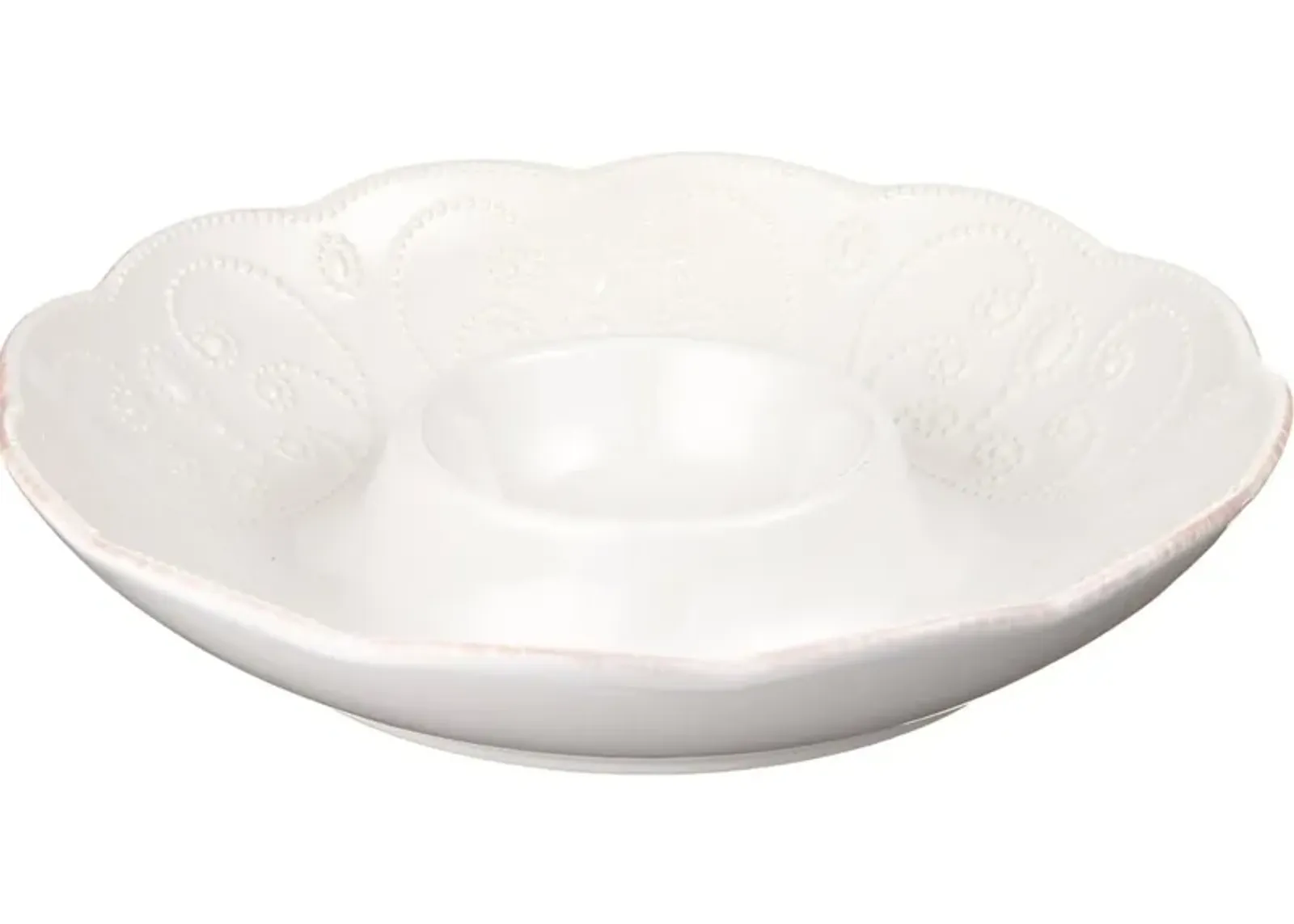 Lenox French Perle Chip and Dip Tray, White