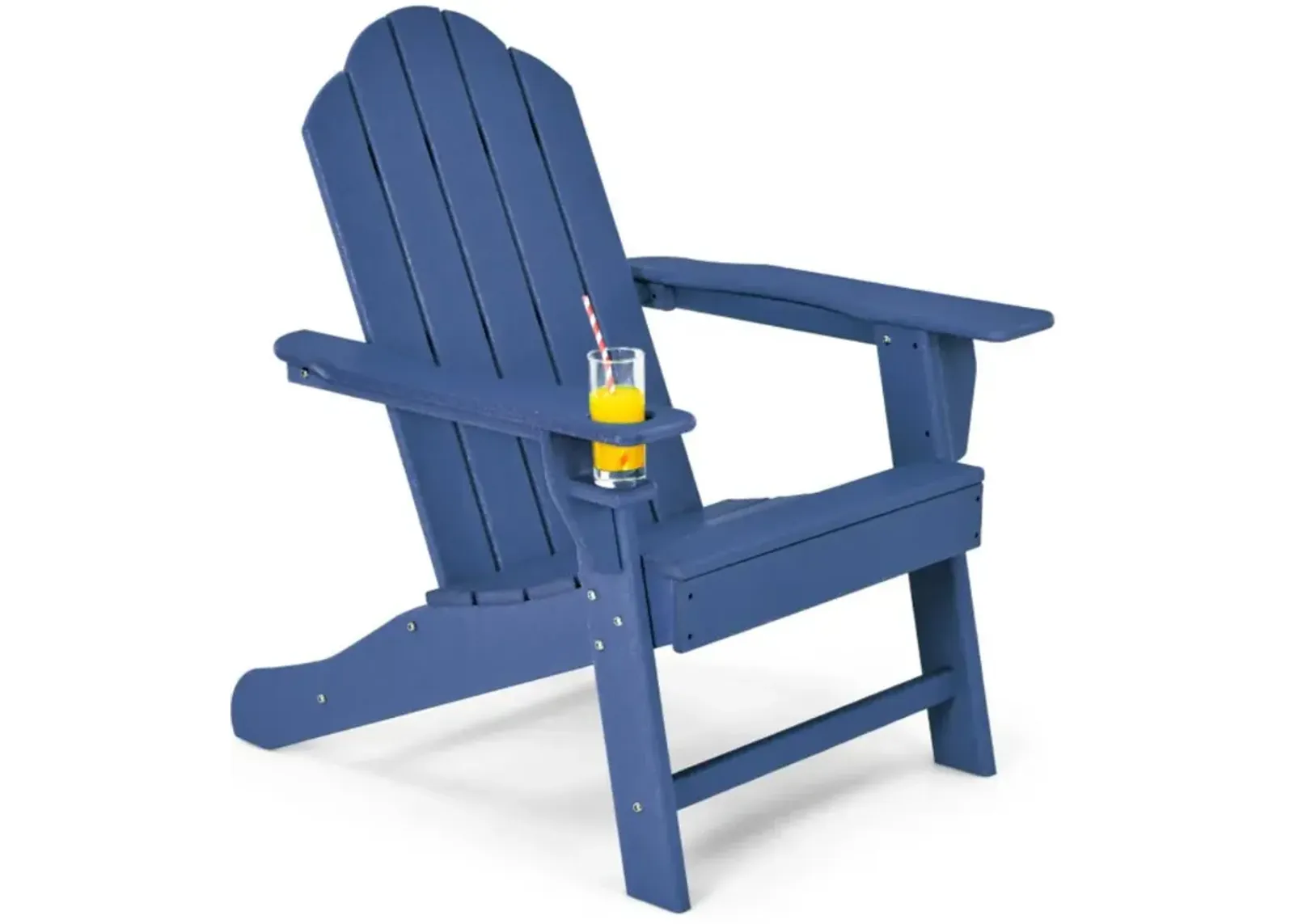 Hivvago Outdoor Adirondack Chair with Built-in Cup Holder for Backyard Porch