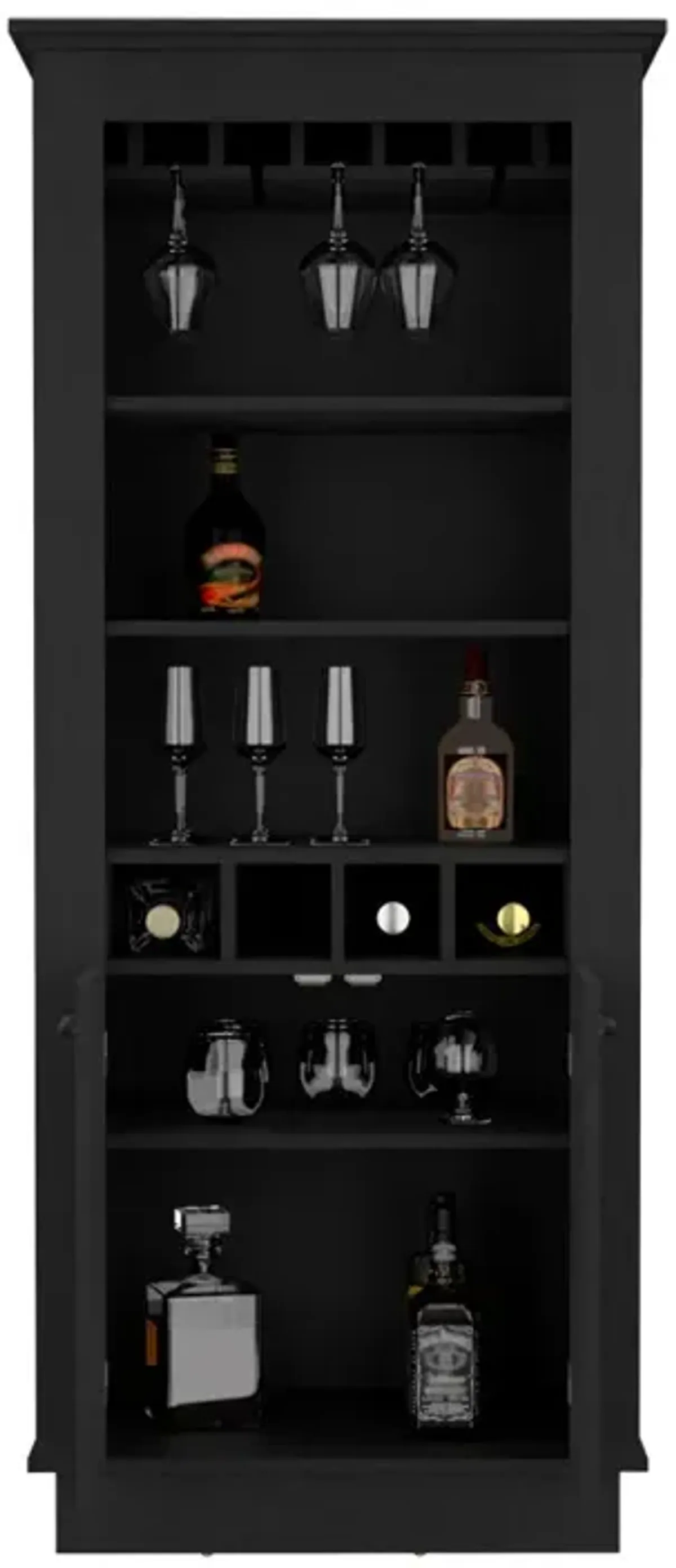 Bar Cabinet Provo, Living Room, Black