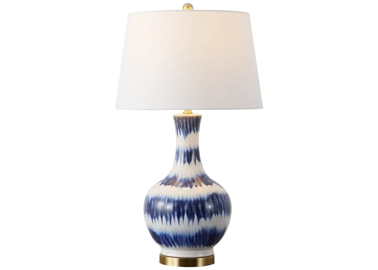 Tucker Striped Ceramicmetal LED Table Lamp