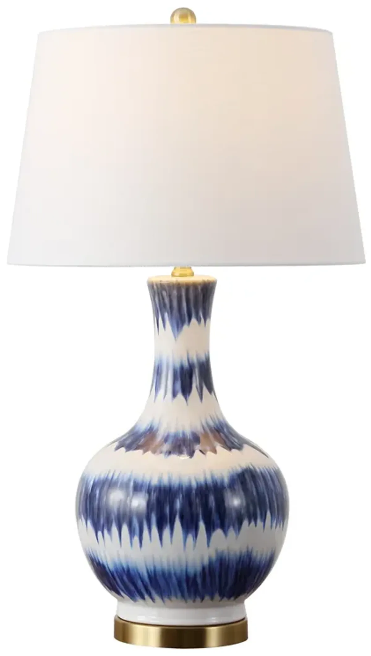 Tucker Striped Ceramicmetal LED Table Lamp