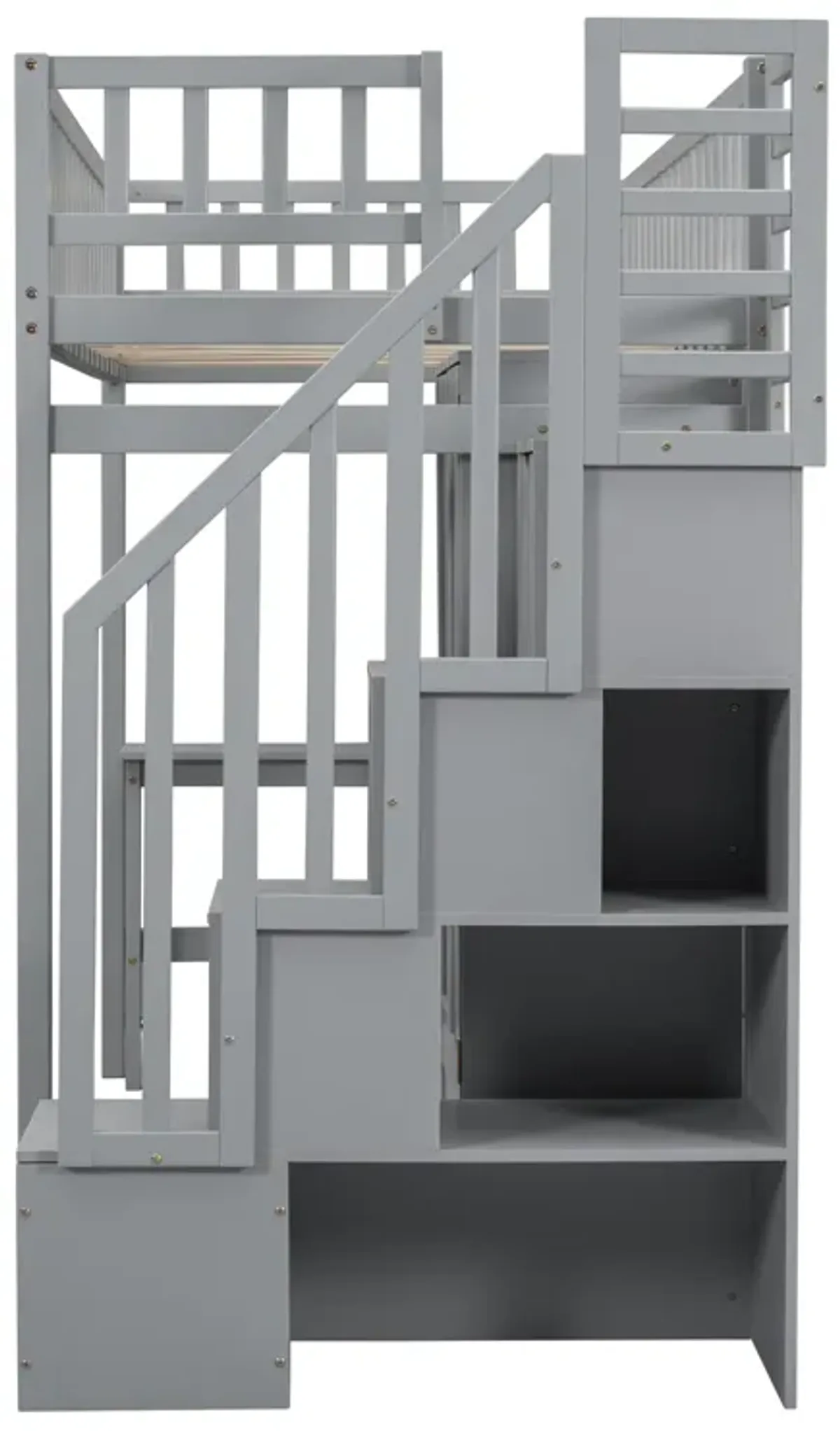 Merax Loft Bed with Bookshelf and Wardrobe