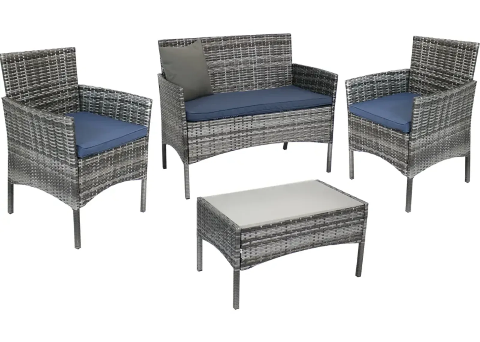 Sunnydaze Dunmore Rattan 4-Piece Patio Furniture Set