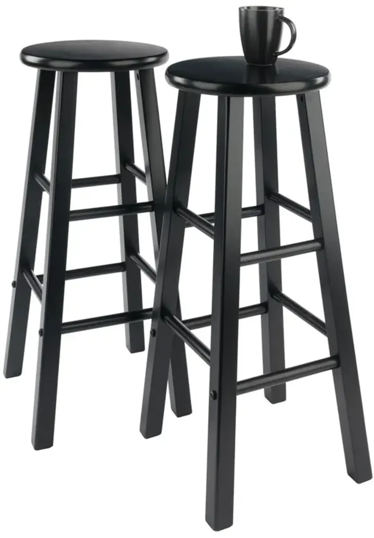 Element Bar Stools, 2-Pc Set, Black