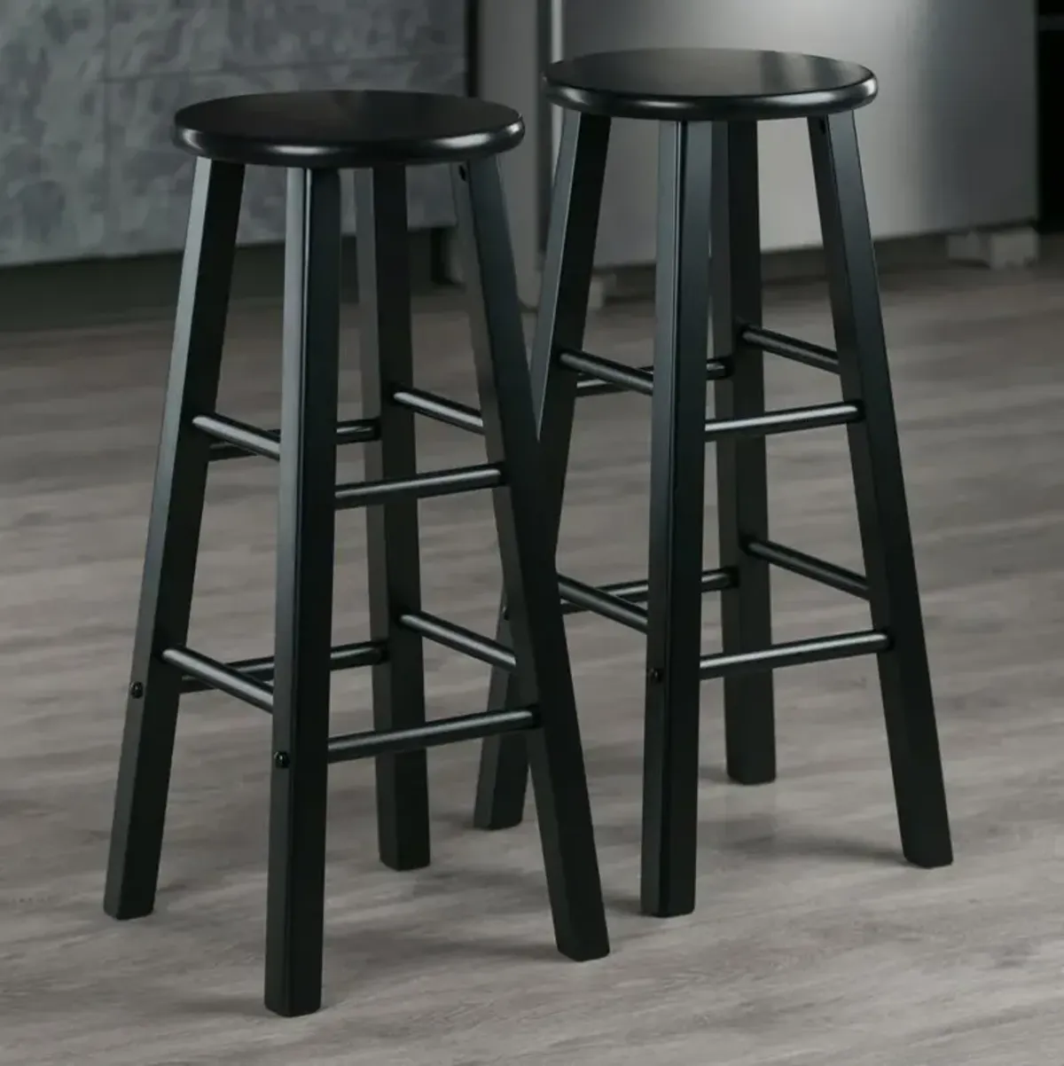 Element Bar Stools, 2-Pc Set, Black