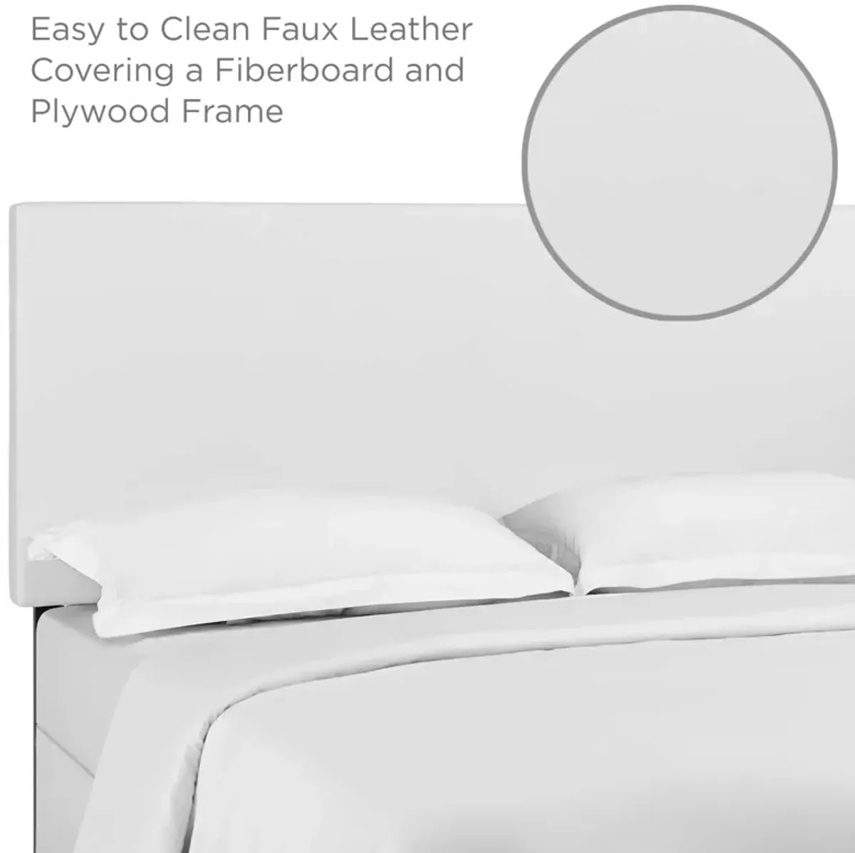 Modway - Taylor King and California King Upholstered Faux Leather Headboard White